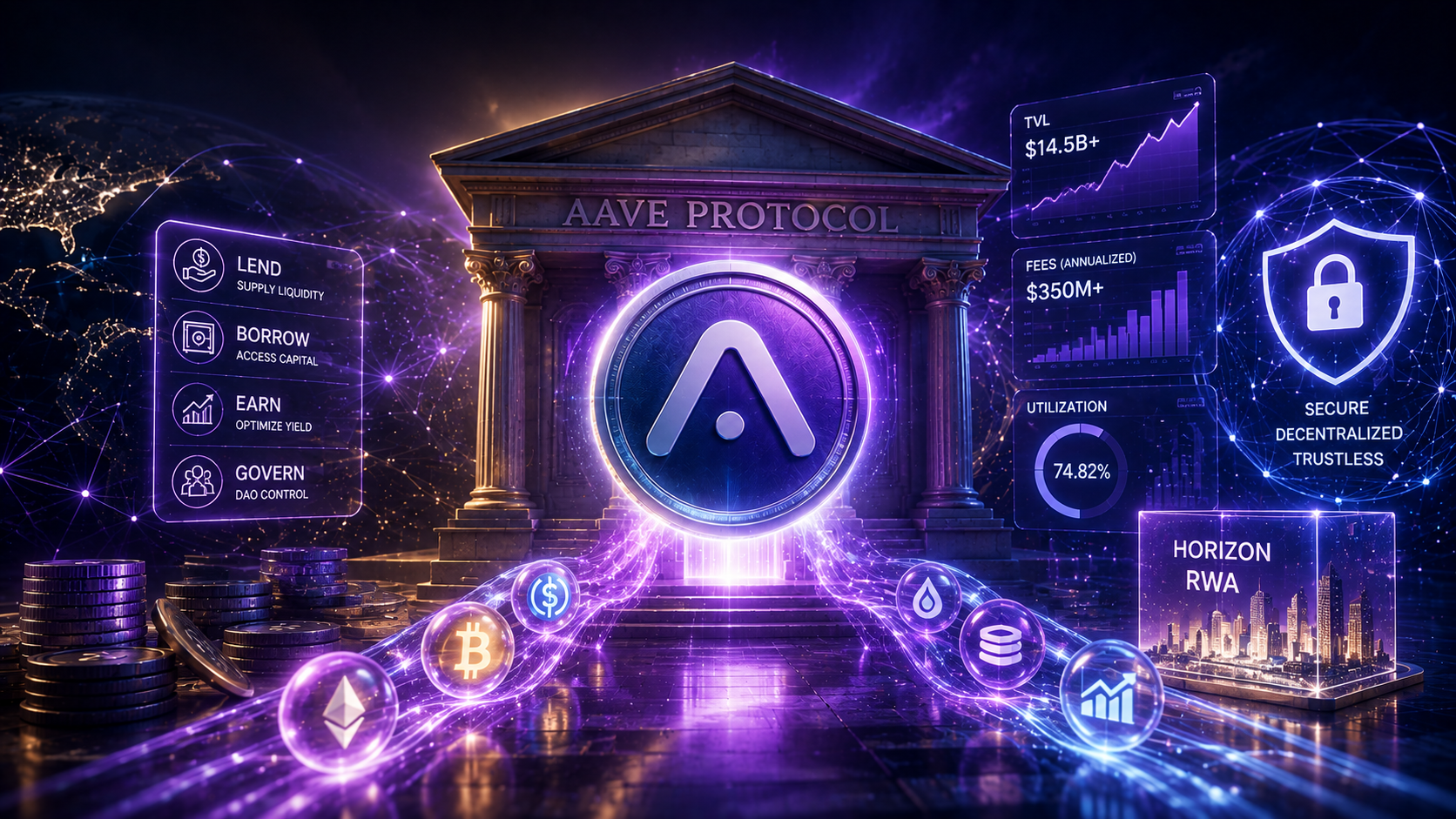 como investir em AAVE hoje DeFi lending protocolo